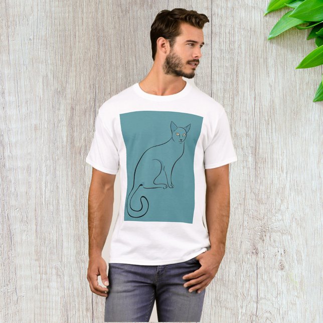 Camiseta Esboço de Gato Esbelto (Criador carregado)