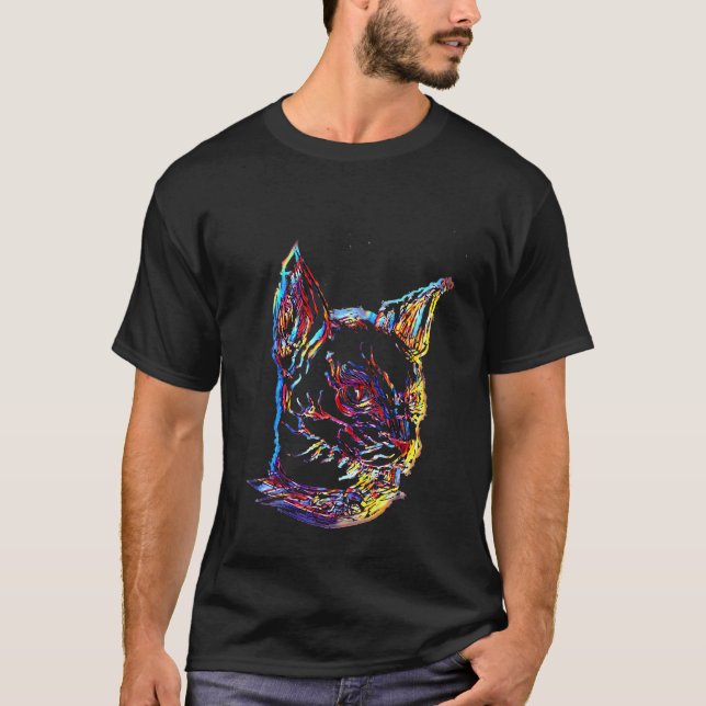 Camiseta Esboço de gato monstro (Frente)