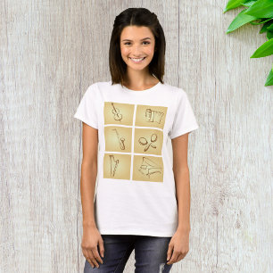 Camiseta Esboço de Instrumentos Musicais