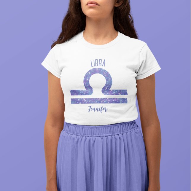 Camiseta Esboço de Libra - Símbolo de Astrologia Personaliz (Criador carregado)