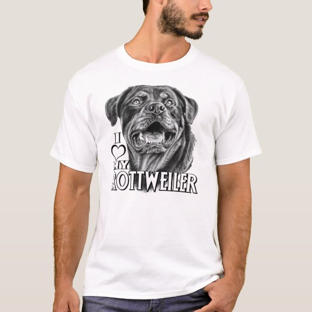 Camiseta Esboço de Rottweiler (Frente)
