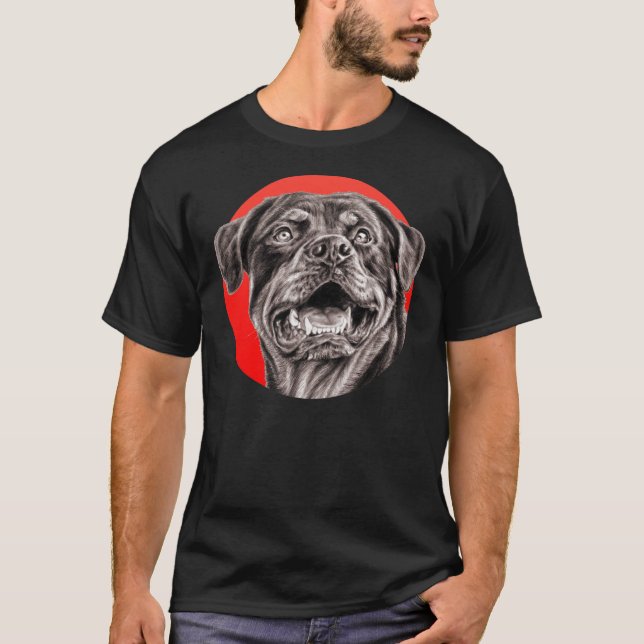 Camiseta Esboço de Rottweiler (Frente)