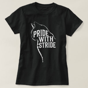 Camiseta Esboço de Silhueta de Gato Orgulho com Passo