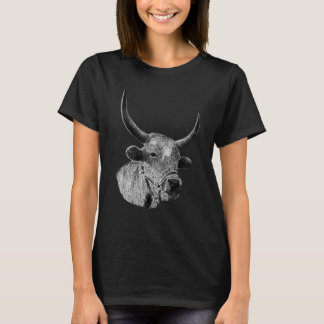Camiseta Esboço de Vaca Roupas Arte Pecuária Fazendeiro Vac