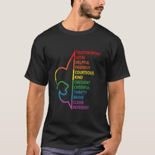 Camiseta Esboço Direito Escoteiro Acampamento Arco-Íris Col