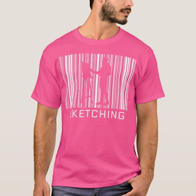 Camiseta Esboço Do Código De Barras Hobby E Esporte (Frente)