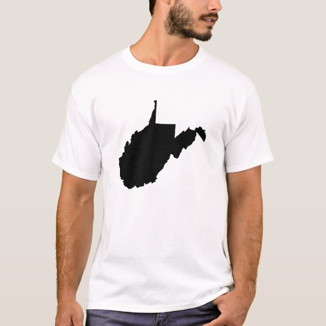 Camiseta Esboço do estado de West Virginia (Frente)