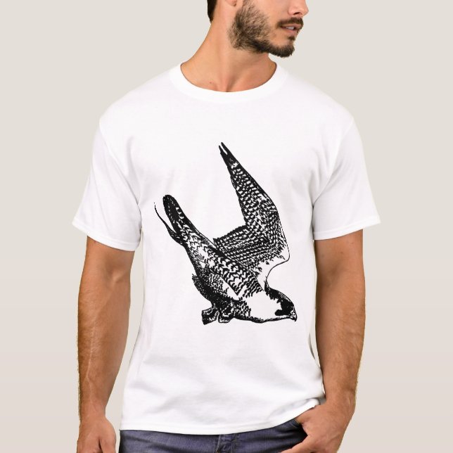 Camiseta Esboço do falcão de peregrino (Frente)