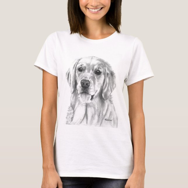 Camiseta Esboço do golden retriever (Frente)