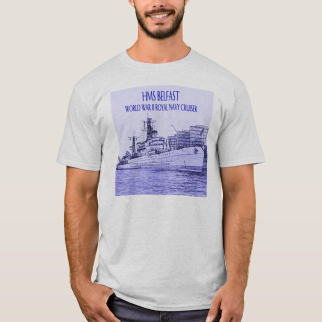 Camiseta Esboço do HMS Belfast (Frente)