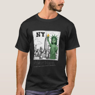 Camiseta Esboço do horizonte do bebê da Estátua da Liberdad