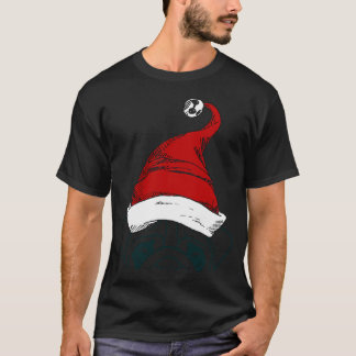 Camiseta Esboço do Pug curioso! Pug de Natal com chapéu ver