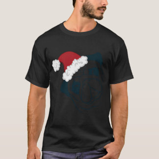 Camiseta Esboço do Pug Espiando! Pug de Natal fofo de verme