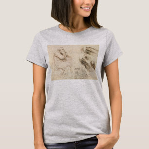 Camiseta Esboço do Velho e da Água de Leonardo da Vinci