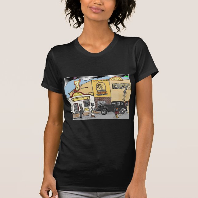 Camiseta Esboço dos desenhos animados da taberna de Texas (Frente)