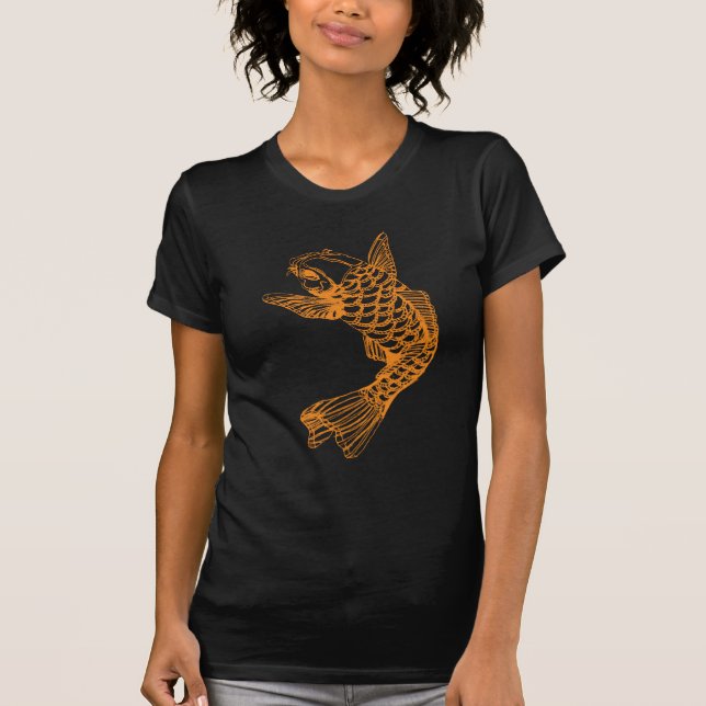 Camiseta Esboço dos peixes de Koi (Frente)