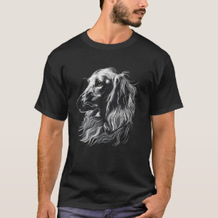 Camiseta Esboço em Silhueta de Dachshund de Cabelo Longo Am