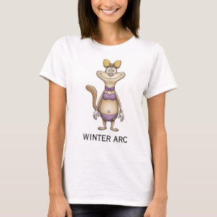 Camiseta Esboço Gato Treino Divertido Arco de Inve