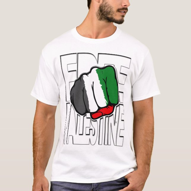 Camiseta Esboço livre do "punho" de Palestina (Frente)