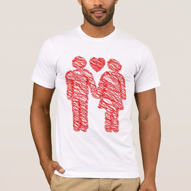 Camiseta Esboço Loving do casal (Frente)