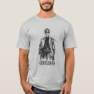 Camiseta esboço moderno cavalheiro