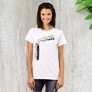 Camiseta Esboço Monocromático de Poluição de Chaminé