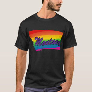 Camiseta Esboço Montana do estado do arco-íris