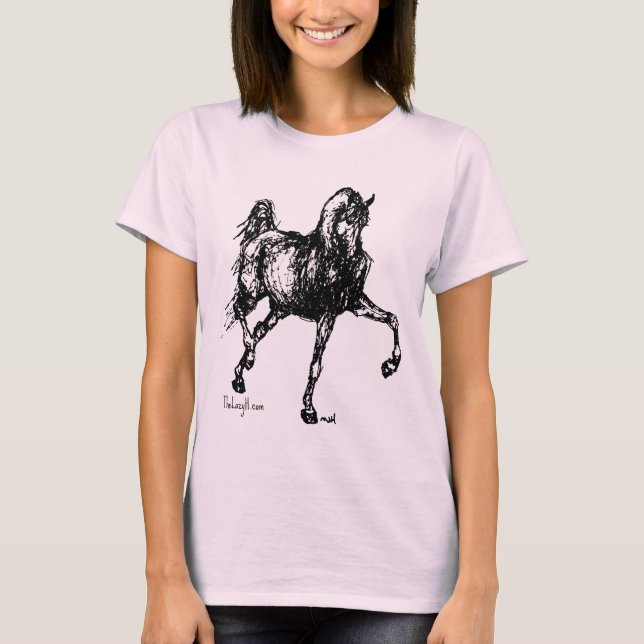 Camiseta Esboço simples do cavalo árabe (Frente)