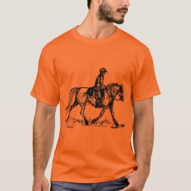 Camiseta Esboço simples do cavalo da resistência (Frente)