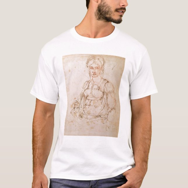 Camiseta Esboço W.41 de uma mulher assentada (Frente)