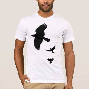 Camiseta Esboços pretos dos corvos