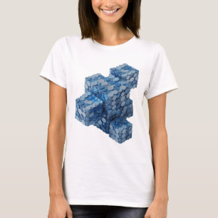 Camiseta Escada de Moedas Azuis Moderna em Azul Design Mode