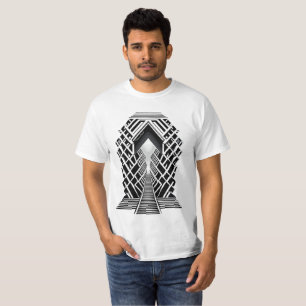 Camiseta Escada Monocromática: Obelisco de Contrastes