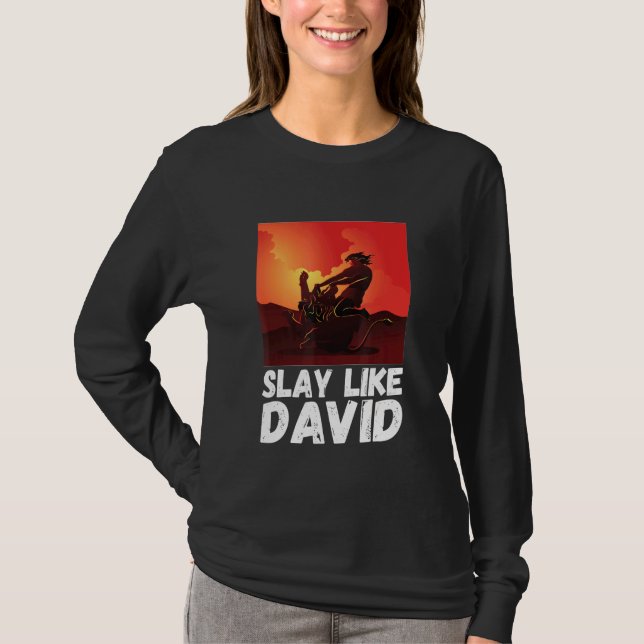 Camiseta Escadaria Como David Bíblia Tema Antigo Testamento (Frente)