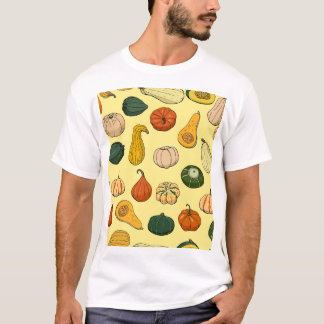 Camiseta Escadas desenhadas à mão, padrão vegetal sem costu