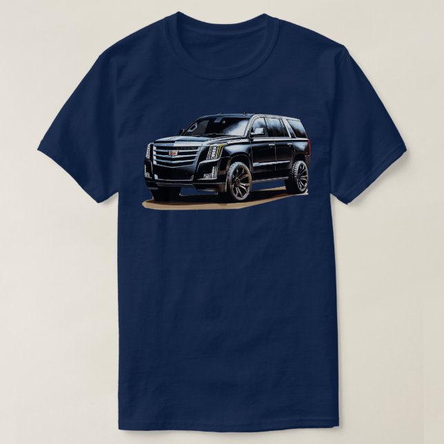 Camiseta Escala 1 do cadillac preto (Frente do Design)