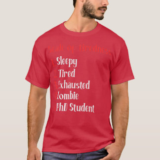 Camiseta Escala de Combustível para Estudantes PhD