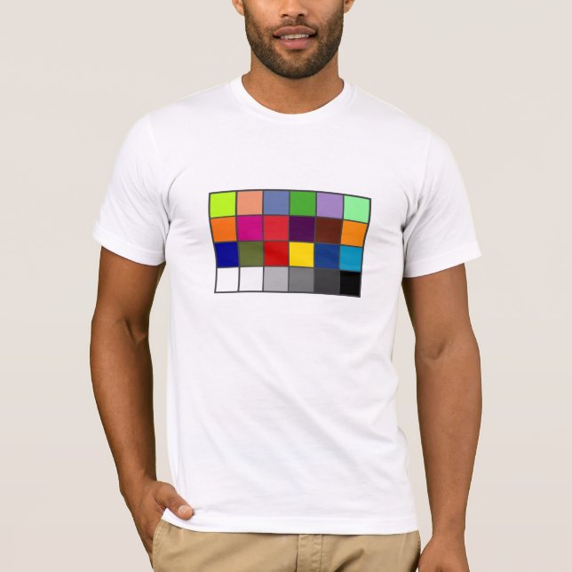 Camiseta Escala de cores branca do equilíbrio (Frente)