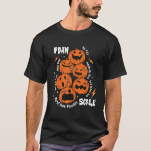 Camiseta Escala de Dor Abóbora Assustadora de Halloween Tra