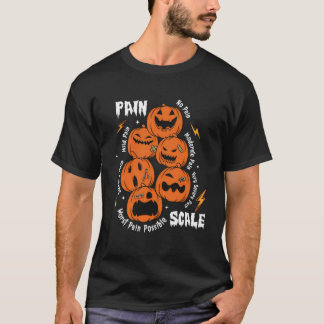 Camiseta Escala de Dor Abóbora Assustadora de Halloween Tra