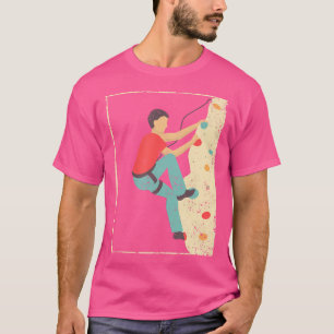Camiseta Escala de Montanha Montanheira Retro Bouldering