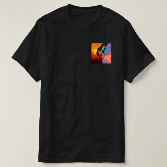 Camiseta Escala de Muro de Escala Retro Rock (Frente do Design)