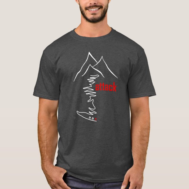 Camiseta Escalada de ciclismo, ataque (Frente)