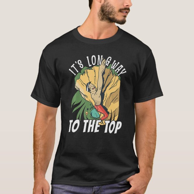 Camiseta Escalada de Pedra Climadora Longe para o Topo de B (Frente)