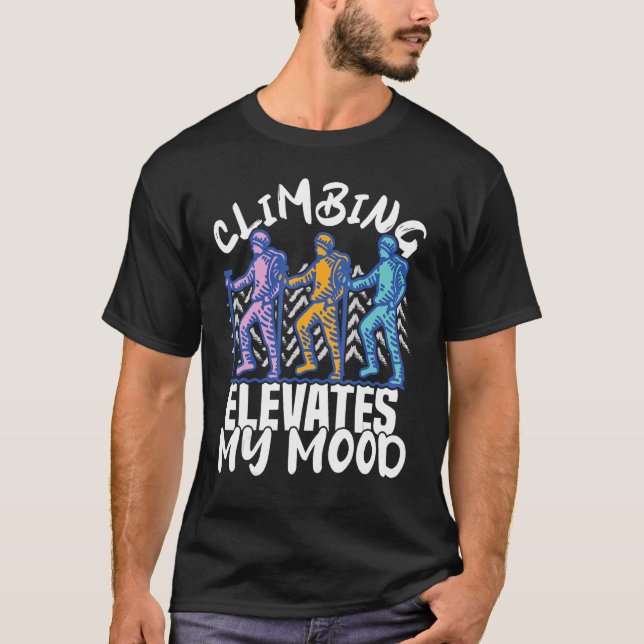 Camiseta Escalada de Rocha Climber eleva meu humor Boulderi (Frente)