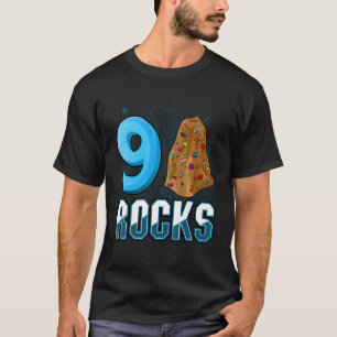 Camiseta Escalada de rocha de 9 anos Festa de aniversário 9