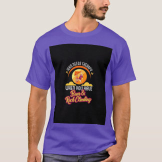 Camiseta Escalada de rocha e rotura de Bebendo