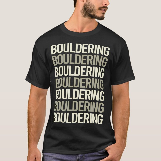Camiseta Escalada de Rocha em Texto Branco (Frente)