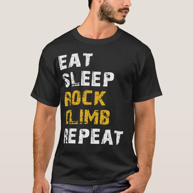 Camiseta escalada de rock do sono (Frente)