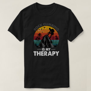 Camiseta Escalada De Rock É Minha Terapia Retro T-Shirt Sun